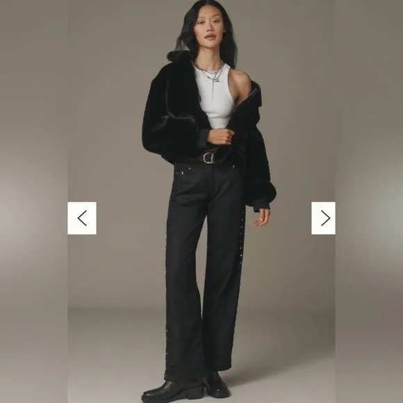 Maeve Plush Black Teddy Jacket - Picture 2 of 7